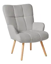 Unikome Teddy Upholstered Accent Chair with Rubberwood Legs
