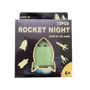 Wall Sticker Glow in the Dark Rocket Shapes Planet Space Moon Spaceship Bedroom