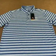 U.S. Women's Open Shirt Men Large Golf Polo Blue White Stripe Pebble Beach NEW