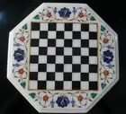 White Marble Game Table / 12x12 Inches Coffee Table Top / Handmade Corner Table