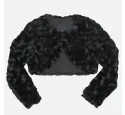 Bonnie Baby Baby-Girls Infant Faux Fur Jacket Black 12 months New with tags