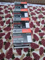 (4) Smart Light Switch Wi-Fi Bluetooth HUBSPACE GOOGLE ALEXA Single Pole White