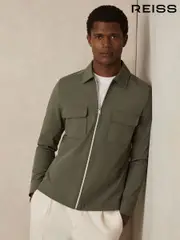 Reiss Green Ascend Technical Zip-Through Overshirt (H22283) | $280