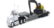 New-Ray 15293 1:43 Kenworth W900 with Lowboy Trailer hauling an Excavator