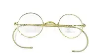 [BETSION] Vintage Small Round Optical Rare Wire Rim Eyeglasses Frame men women no nose pads glasse