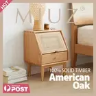 MIUZ 2x Bedside Table Drawer Side Table Nightstand Storage Cabinet Solid Timber