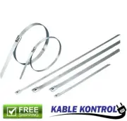 Kable Kontrol Stainless Steel Cable Ties - Self-Locking - 150Lbs to 200Lbs Test