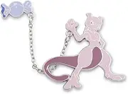 Center: Mewtwo with Rare Candy Pokémon Held Item Pin, Zinc alloy / hard enamel, no gemstone