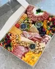 Large Charcuterie Favor Rectangle Grazing Box w/Mini Forks Tongs Honey Comb