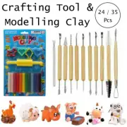 1 Set Of Non Toxic Block Polymer Modelling Clay & Carving Sculpture Tool Kit