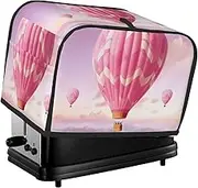 Pink Hot Air Balloon Toaster Cover 2 Slice Bread Machine Covers Waterproof Universal Size Kitchen Small Appliance Cover with Hang Loop, Dust and Fingerprint Protection