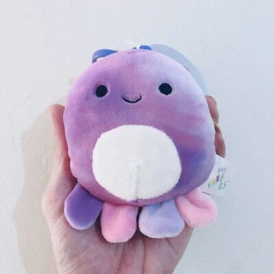 Squishmallows 3.5" Mary Octopus Soft Blue Purple Tie Dye Plush Clip On BNWT