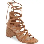 Steve Madden Women Caged Strappy Gladiator Sandal Cherri 30 Sz US 9.5M Tan Brown