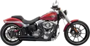 Bassani Black 2-2 Pro Street Exhaust for 08-17 Harley Rocker Breakout FXSB FXCW