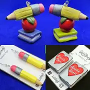 Teacher Author Earrings | Pencils | Custom text Books | Polymer Clay | Handmade