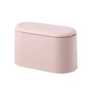 FatherCare Mini Press - Type Trash Can with Lid for Desk Countertop - Pink