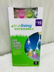 LED Globe String Lights 15 Count 9.5ft Indoor Outdoor Break/Fade Resistant x5