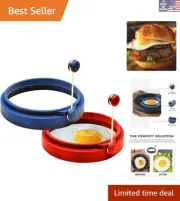 Effortless Breakfast with Nonstick 4-Inch Silicone Pancake and Egg Rings