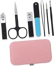 Eyebrow Tweezer Scissor Style Set Nail Clippers 7-Piece Manicure Grooming Kit for Home Travel Office School