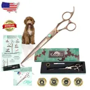 Professional Ergonomic Dog Grooming Scissors – 8" Rose Gold Shears for Experts