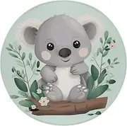 BFGWK Round Memory Foam Chair Cushion Hidden Zipper Chair Pads Super Soft Koala Printing Stool Pad for Sofa Chair Patio Garden
