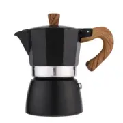 Aluminum Italian Espresso Coffee Stovetop Maker Pot Percolator (6 Cup) USA black