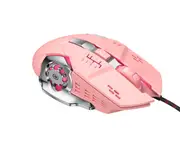 P26 Pink Wired Gaming Mouse 6 Button Mechanical Mice with Breathing Light Portable Design for Windows IOS and Android Tablet