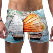 [VBFOFBV] Men's Printed Jammer Swimsuit Swim Shorts, Winter Christmas Cartoon Animal Dachshund