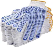 12Pcs Work Safe Cotton Gloves Knitted Labor Garden Hand Protect Skid proof