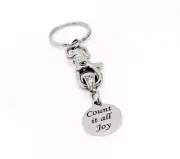 Count It All Joy Charm Keychain, James 1 2, Scripture, Faith, Christian Believer