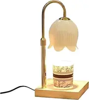 [Kinsynko] Candle Warmer Lamp Australia with Timer and 2 Bulbs for Home Scented Jar Candles, Dimmable White Ceramic Bell Orchid Candle Melting Lamp for Housewarming, Valentine's Day Gift