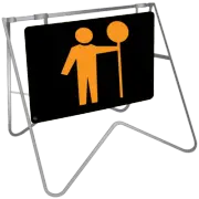 Symbollic Lollipop Man - Traffic Controller - Aluminum Metal Swing (SSS94)