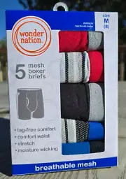Wonder Nation Boys Breathable Mesh Boxer Briefs Underwear | NEW | 5pair/pack