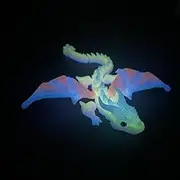 3D Printed Dragon, 17.7in Mystery Crystal Dragon Fidget Toys, Articulated Toys Removable Mystery Fidget Toy Home Office Desk Decor(Glow in The Dark)