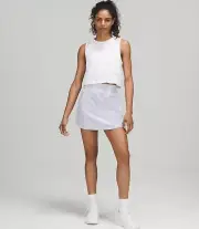 NWT Lululemon Size 2 Hotty Hot HR Skirt *Long Lined Gravel Dust Pastel Blue