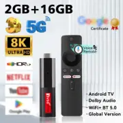 TV98 8K Smart TV Stick Android 14 2GB+16GB 2.4G&5G Dual Wifi BT5.0 Media Player