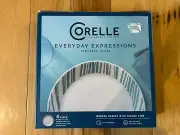 Corelle Everyday Expressions Glass Geometrica Abstract 4 Piece Dinner Plates
