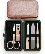 Tool Kit 5pcs/Set Rose Gold Nail Clipper Set Stainless Steel Nail File Scissors Ear Pick DIY Tool Kit(Pink)