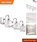 Premium Crystal Bathroom Vanity Lights - 3-Lights - Crystal Embellishment