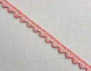 PINK & WHITE FRENCH PASSEMENTERIE PETITE EMBROIDERED RIC RAC EDGING GIMP TRIM
