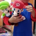 1 件裝超級馬里奧兄弟支架 LUIGI & MARIO 毛絨公仔填充紅色玩具公仔