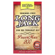 Natural Balance, Long Jack, PowerMax™, 200 mg, 60 Vegetarian Capsules (100 mg per Capsule)