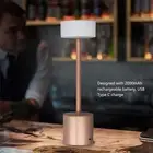 (Rose Gold) Rechargeable Cordless Table Lamp 2000Mah Portable Led Metal Bedsi SP