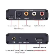 HDMI ARC 3.5mm Converter Adapter Audio Extractor Digital DAC to RCA Coax SPDIFoi