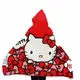 小禮堂 Hello Kitty 連帽披肩毯《紅.大臉.蝴蝶結堆》毛毯.刷毛毯