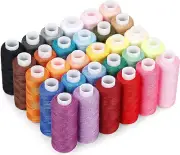 30 Spool Sewing Thread Set Assorted Colors 250 Yards High Quality Polyester