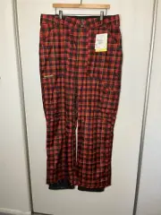 NWT Burton TWC Smuggler Shell Snow Pants Mens XL Black Kingdom Plaid Shaun White