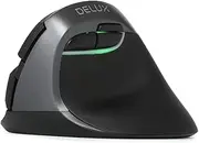 M618mini DB-Grey Wireless Ergonomic Vertical Mouse, Dual Mode Silent Mouse with 2 Channel Bluetooth and USB Receiver, 3 Device,6 Buttons and 2400 DPI for PC Laptop Computer