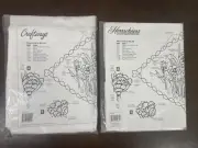 Crocus Stamped Embroidery Pillow Cases (2) & Dresser Scarf NEW Sealed