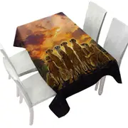 Animals Art Sunset Meerkats Suricate Tablecloth